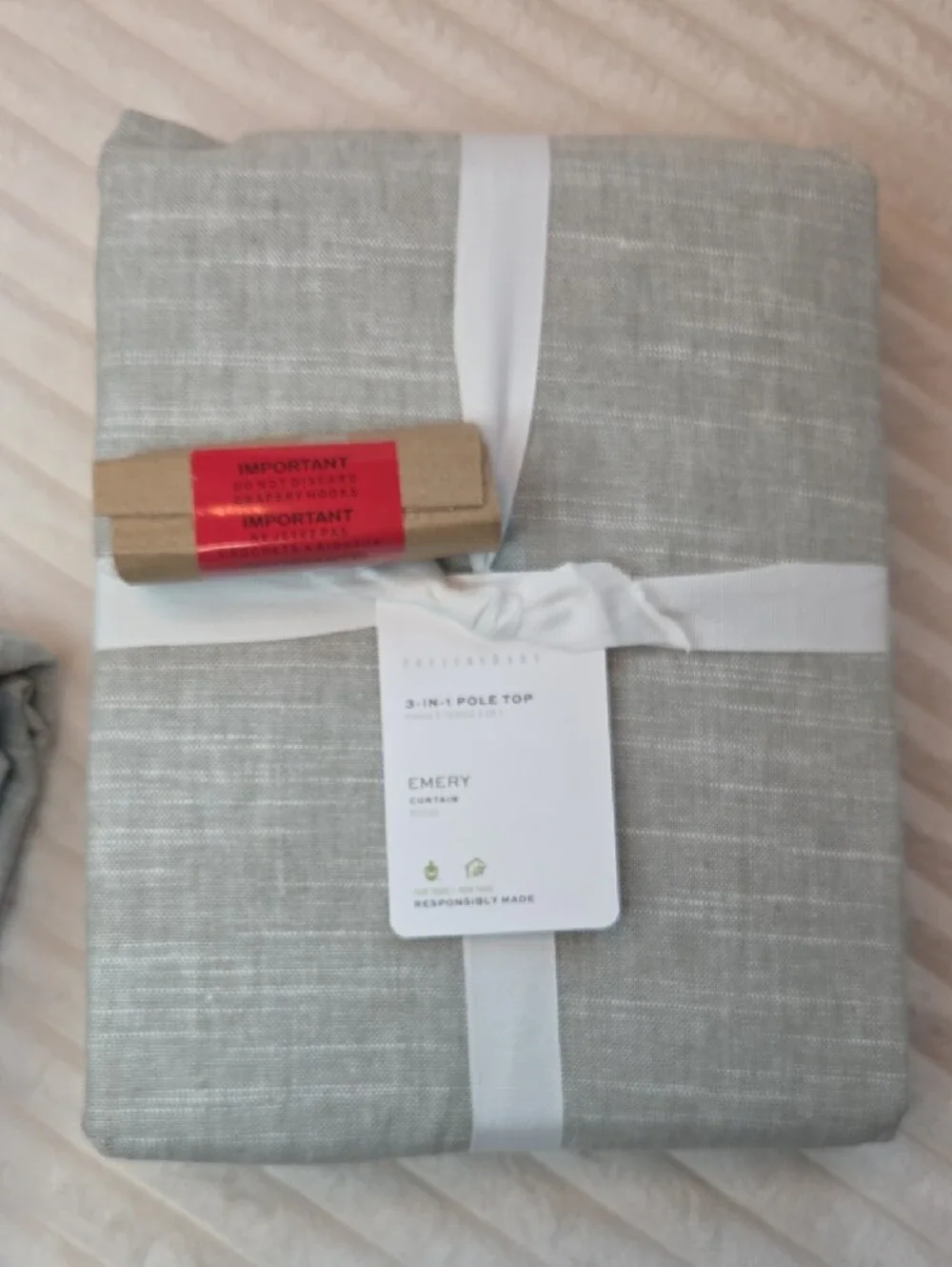 NWT Pottery Barn Emery Curtain - Color Eucalyptos